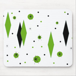 Mousepad Bocal de Ouros Verdes e Starbursts Retroativos