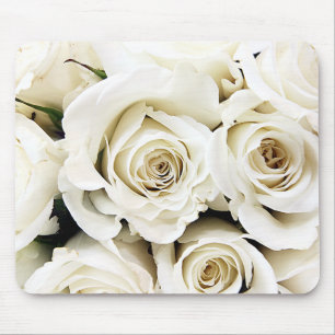 Mousepad Bocal de Rosas Brancas