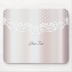 Mousepad Bocal Floral Elegante White Lace