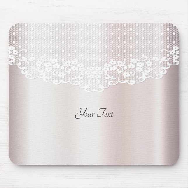 Mousepad Bocal Floral Elegante White Lace (Frente)