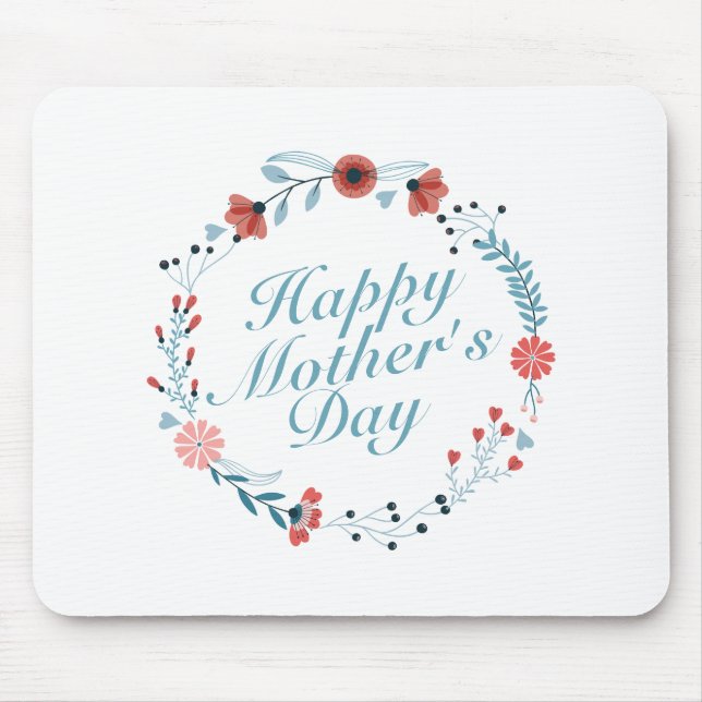 Mousepad Bocal Floral Floral Dia de as mães Simples (Frente)