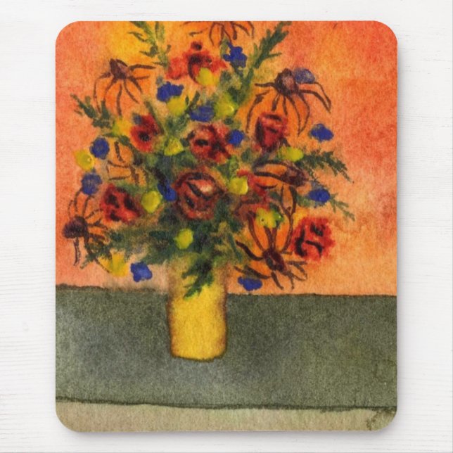 Mousepad Bocal Floral "Vase Amarelo" (Frente)