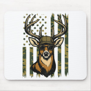 Mousepad Bode Branco Jovem Menino Caça de Veado Camuflagem