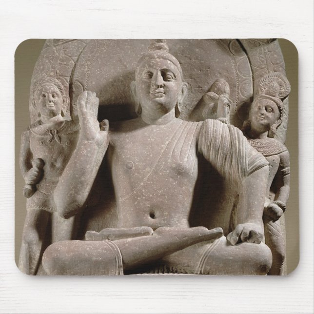 Mousepad Bodhisattva assentado, Mathura (arenito vermelho) (Frente)