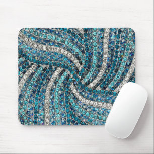 Mousepad bohemian girly chic silver grey turquoise blue
