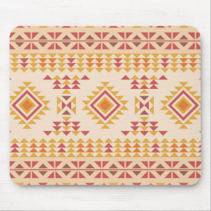 Mousepad Boho Aztec Coágulo Tribal em Leve Rosa + Laranja