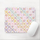 Mousepad Boho Botanical Illustration Pattern Colorful<br><div class="desc">Colorful Boho Floral Pattern Illustration Mouse Pad</div>
