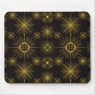Mousepad Boho Celestial Stars Black