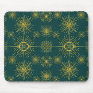 Mousepad Boho Celestial Sun Stars Padrão Teal