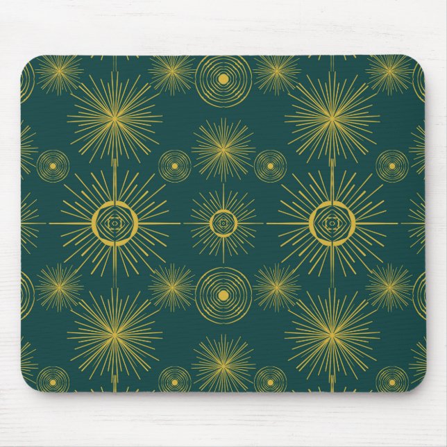 Mousepad Boho Celestial Sun Stars Teal Green (Frente)