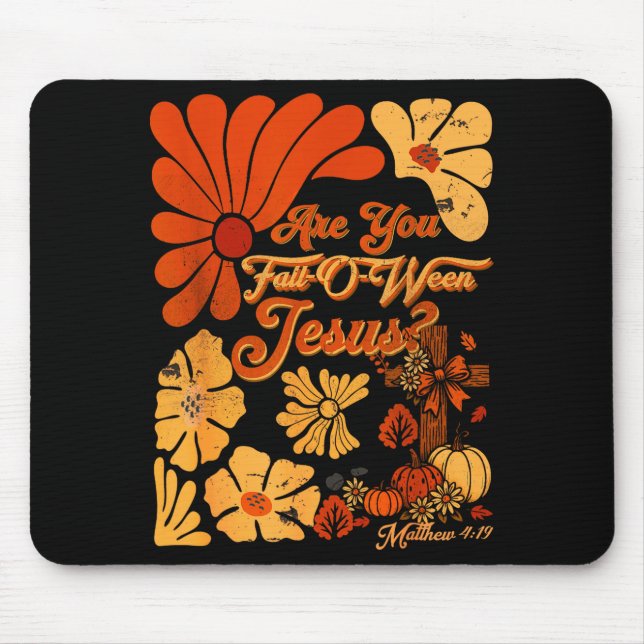 Mousepad Boho Christian Fall Thanksgiving Are You Fall-o-we (Frente)