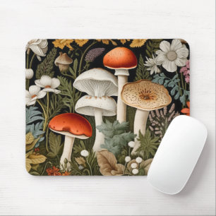Mousepad Boho Cogumelos Floresta de Flores Silvestres Jardi