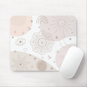 Mousepad Boho Doodles Espaciais Neutrais Design