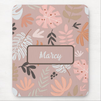 Mousepad Boho Earthtone - Folhas Tropicais Personalizadas