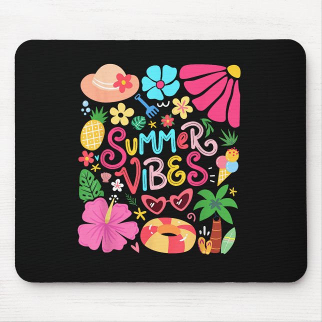 Mousepad Boho Flower Hello Summer Vibes Funny Beach Life Me (Frente)