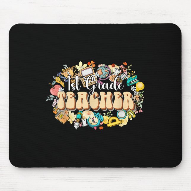 Mousepad Boho Flowers 1st Grade Teacher Appreciation Back T (Frente)