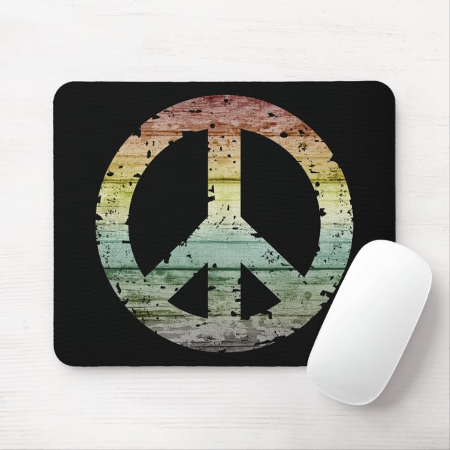 Mousepad Boho Hippy 60s 70s Peace Sign (Com mouse)