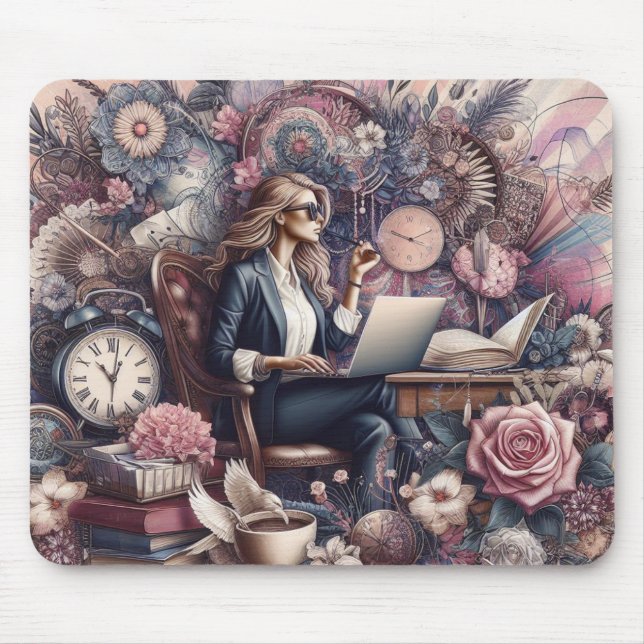 Mousepad Boho inspirou tapete de rato, escritório de chic b (Frente)