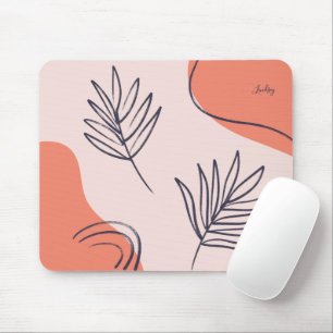 Mousepad Boho Leaf Abstrato Line Art Personalizado