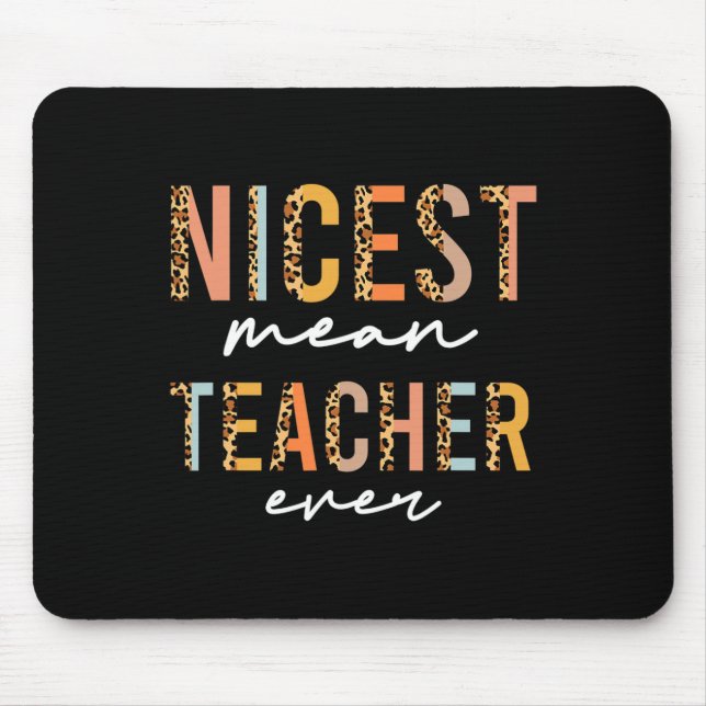 Mousepad Boho Leopard Professor Diversão do Dia do Professo (Frente)