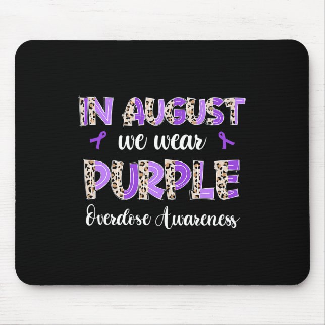 Mousepad Boho Leopardo Em agosto Vestimos Sobredosagem Roxa (Frente)