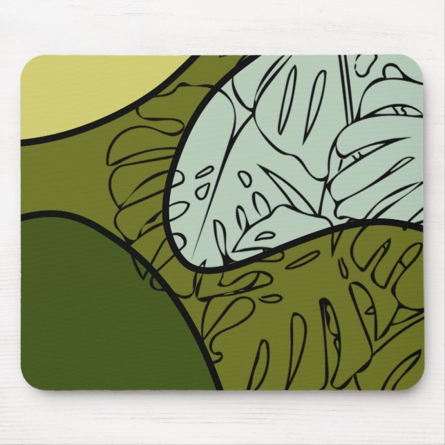 Mousepad Boho Monstera Folhas (Frente)