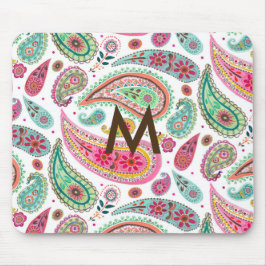 Mousepad Boho Paisley Multicolor padrão menina monograma