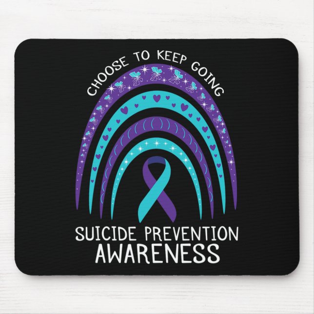 Mousepad Boho Rainbow Suicídio Sensibilização para a saúde  (Frente)