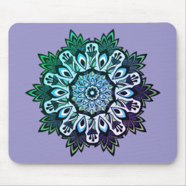 Mousepad Boho Sage Green Flower Mandala