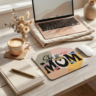 Mousepad Boho Terroso Divertido Citações Maternas Abstratas
