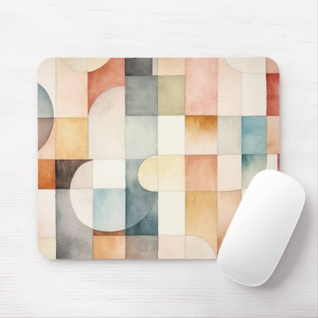 Mousepad Boho Watercolor Abstrato Art (Com mouse)