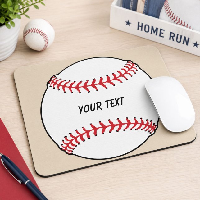 Mousepad Bola de Beisebol com Texto Personalizado (Criador carregado)