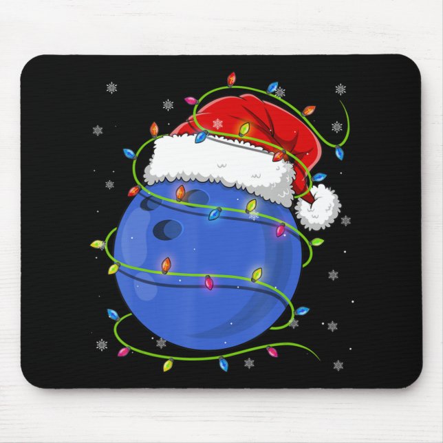 Mousepad Bola de boliche Natal Santa Hat Matando Família P (Frente)