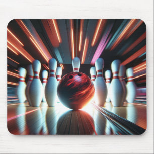 Mousepad Bola de boliche Vermelha com Pinos
