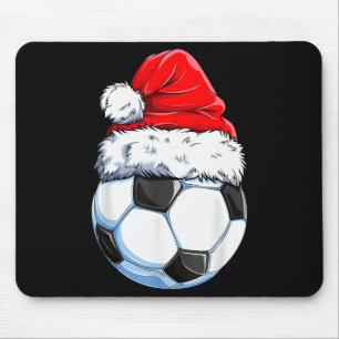 Mousepad Bola de Futebol de Natal Chapéu de Papai Noel Srts