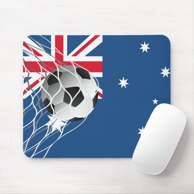 Mousepad Bola De Futebol Na Bandeira Australiana (Com mouse)