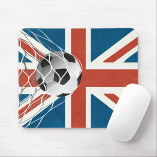 Mousepad Bola De Futebol Na Bandeira Do Reino Unido