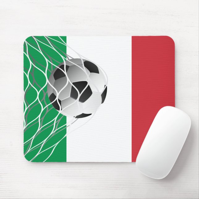 Mousepad Bola De Futebol Na Bandeira Italiana (Com mouse)