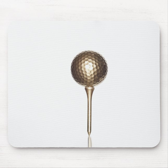 Mousepad Bola de golfe Dourado e T (Frente)