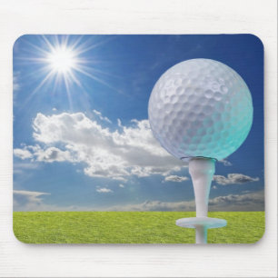 Mousepad bola de golfe em um T com grama