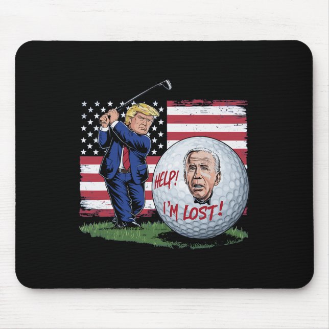 Mousepad Bola de Golfe Joe Biden Engraçada  (Frente)