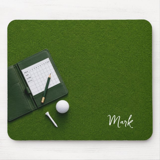 Mousepad Bola de golfe no green pronta para a saída do tee (Frente)