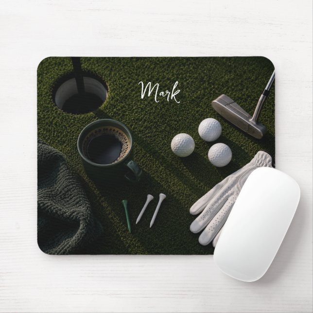 Mousepad Bola de golfe no green pronta para tee off (Com mouse)