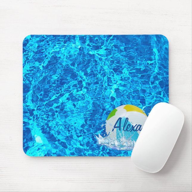 Mousepad Bola De Praia Na Piscina De Nadação (Com mouse)