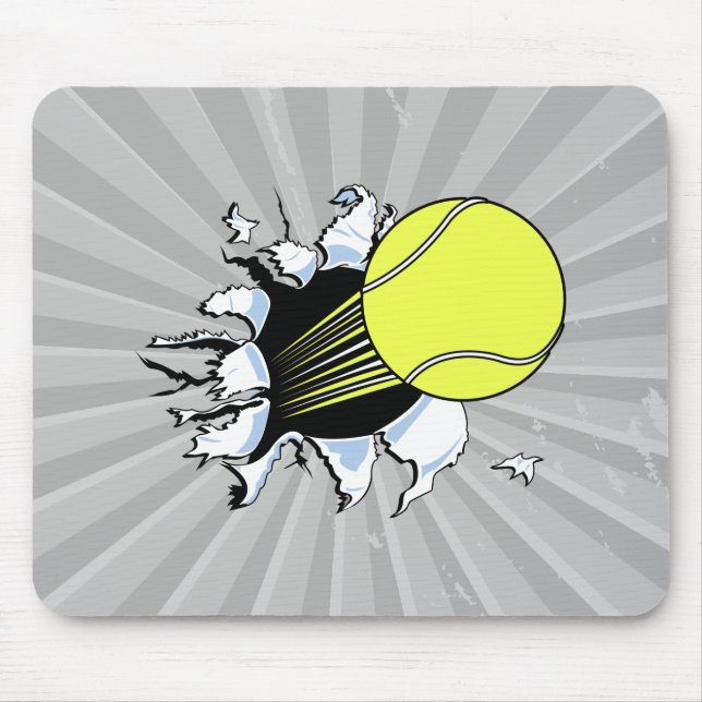 Mousepad bola de tênis rasgando ao passar (Frente)