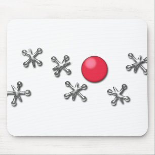 Mousepad Bola e jaques de borracha vermelhos