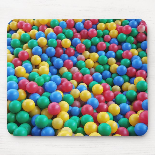 Mousepad Bolas Coloridas de Bola Branca Brincadeiras (Frente)