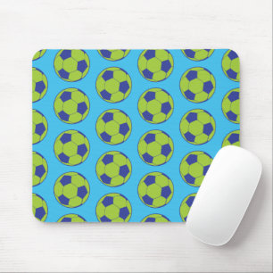 Mousepad Bolas de Futebol Verde Amantes de Esportes Jogador