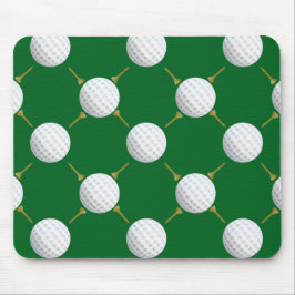 Mousepad Bolas de golfe e Camisetas em verde