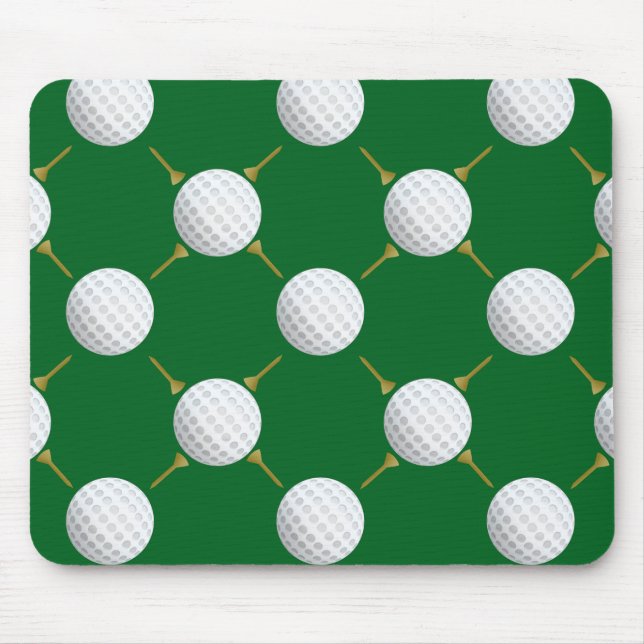 Mousepad Bolas de golfe e Camisetas em verde (Frente)